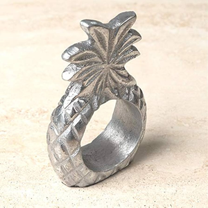 Rond de serviette en forme d'ananas personnalisé argent solide Antique Designer rond de serviette en métal meilleure vente - Product Image 1