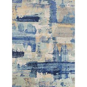 Tapis en laine noué à la main de style classique bleu Uvenuti Lca-7022 9x12 à motif abstrait pour la décoration de la maison, du salon et l'utilisation en voiture - Product Image 1