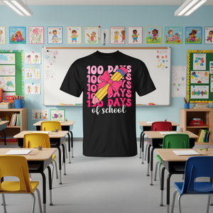 Camiseta Coquette Bow Girls para el 100º Día de Clases, Camiseta Promocional de 100 Días de Escuela - Product Image 3