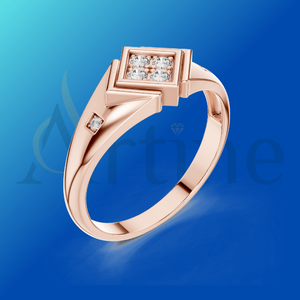 18K Moissanite and <b>CZ</b> <b>Ring</b> in Silver for Daily Wear - Product Image 1