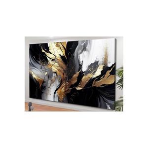 Pittura su tela astratta di colore nero e giallo