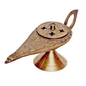 Lámpara de Aladino decorativa de latón de alta calidad con acabado pulido de grabado para decoración del hogar Metal Aladdin Chirag - Product Image 4