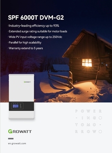 En stock Inversor solar Growatt SPF 6000T, 6kw, 6000W, fase dividida, fuera de la red, bifásico, 120/240V, IP20, versión US - Product Image 2