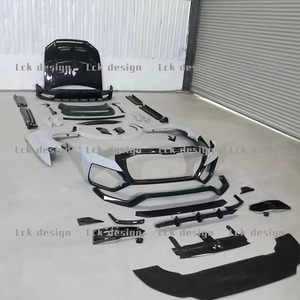 Nouveaux kits de carrosserie auto <span class=keywords><strong>Audi</strong></span> Q8 RSQ8 (fibre de verre + fibre de carbone) MS diffuseur de capot moteur pare-chocs avant/arrière-apprêt noir/carbone brillant - Product Image 5