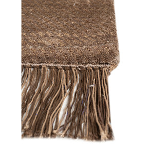 Manchaha Beige <b>Brown</b> Hand Knotted <b>Wool</b> Bamboo Silk Rugs-for Home Chevrons Rectangles for Bedroom Living Hallway Carpet-Les-2317 - Product Image 4