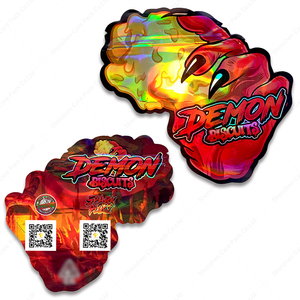 デジタル印刷光沢のある特殊マイラーバッグ3.5gホログラムダイカットジップロック臭いプラスチック包装不規則な形状 - Product Image 2