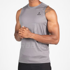 Débardeur de sport en coton pour homme, grande taille, sans manches, col rond, pour l'entraînement estival, style décontracté, effet délavé - Product Image 3