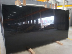 แผ่นหินแกรนิตสีดำสนิทสุดหรู ขัดเงา ทนทาน เหมาะสำหรับเคาน์เตอร์และพื้นในวิลล่า รูปแบบแผ่นหินขนาดใหญ่ - Product Image 3