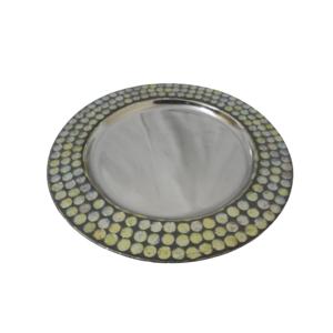 Venta caliente de acero inoxidable ecológico para la placa del cargador Decoración de la cena de la mesa de forma redondeada - Product Image 3