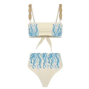 Traje de baño de trabajo de lentejuelas hecho a mano para mujer Diseño de verano de moda Ajuste cómodo para uso en la playa y fiestas - Product Image 5