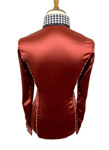 Camisa de espectáculo occidental de vaquera hecha a mano en tela de tafetán elástica - Product Image 5