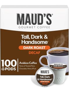 Cápsulas de Café Tostado Oscuro Descafeinado Maud's, 100 Unidades, Cápsulas Individuales Descafeinadas – 100% Arábica - Product Image 1