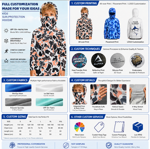Wholesale High Quality Anti-UV Quick Dry Fishing <b>Hoodie</b> Camouflage Youth Kids Custom Outdoor Sun Protection <b>Lightweight</b> <b>Hoodie</b> - Product Image 2