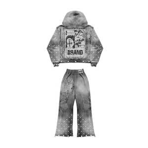 Survêtement de luxe pour homme, qualité supérieure, personnalisé, hiver 2026, broderie appliquée, coupe classique, sport, voyage, décontracté, streetwear - Product Image 3