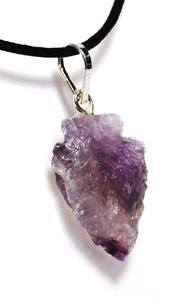Collar con colgante de punta de flecha de amatista cruda Natural hecho a mano joyería de piedra de cristal fino para niñas regalo calmante - Product Image 2