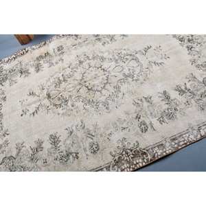 พรมตุรกีวินเทจขนแกะสีเบจสีน้ำตาล5.4 x 9.1ft เป็นมิตรต่อสิ่งแวดล้อมผ้าถักแบบแบนลายเย็บปะติดปะต่อกันตกแต่งห้องรับแขกห้องโถง - Product Image 5