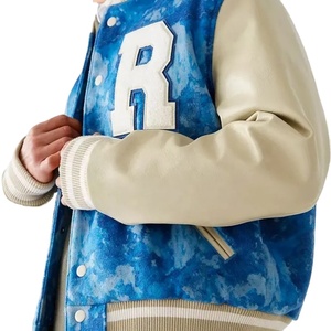 Veste brodée en gros Varsity en cuir à manches pour hommes tissu tissé polaire vestes d'hiver décontractées BRIGHT WAY INTERNATIONAL - Product Image 1