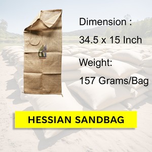 34.5x15 pouces 157g recyclable écologique jute hessian barrière d'inondation sacs de sable ourlé bouche meilleur vendeur Goodman Global Bangladesh - Product Image 2