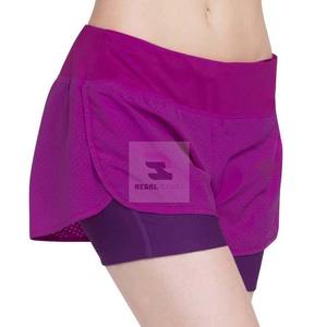 High Waist Double-Layer Spandex Gym <b>Shorts</b> Casual Solid Lace <b>Decoration</b> Fitness Leggings Eco-Friendly <b>Short</b> Pants - Product Image 6