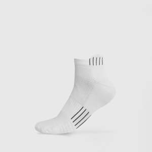 ShieldFlex Sporty Quarter <b>Socks</b> High Quality Jacquard Printed Bamboo Fiber Breathable and Anti-Bacterial for Cycling White - Product Image 1