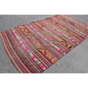 Orange Pink Traditional Turkish Rug 5.5 X 10.4 ft Wool Viscose Patchwork Latex Rectangular Living <b>Room</b> <b>Carpet</b> Hallway Puzzle" - Product Image 2