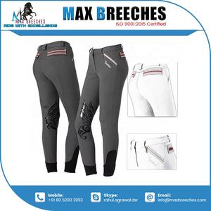 Jodhpurs de nailon unisex con parche de silicona en la rodilla, pantalones de montar a caballo con logotipo personalizado, suministro de equitación ecuestre de un proveedor de confianza - Product Image 4