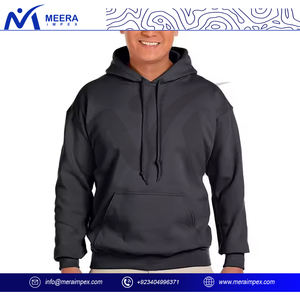 2025 Hot Selling <b>Plain</b> <b>Black</b> Color Men Drop Shoulder Hoodies Custom Logo 100%Cotton Fabric Heavy weight Quick Dry Men's <b>Hoodie</b> - Product Image 2