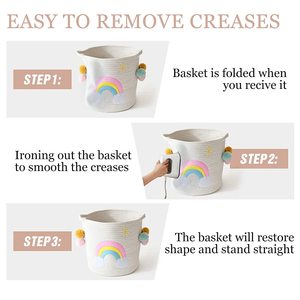 Cesta de arcoíris de algodón, cesto grande para la colada, almohadas, manta OEM, hecho en Vietnam - Product Image 4