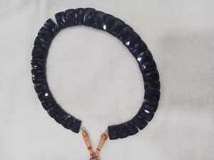 Collier à bavette en onyx noir naturel, collier égyptien Cléopâtre Collier à facettes en onyx - Product Image 6