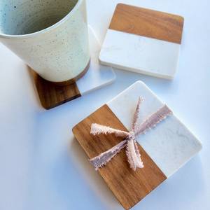 Handmade Eco-Friendly Resin <b>Coaster</b> <b>Set</b> Custom Classic Epoxy Art Mats for Cafe Bar Home Decor Stone Style <b>Coasters</b> - Product Image 2