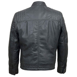 Manteau de moto en cuir d'agneau véritable d'hiver avec design de logo personnalisé Vestes de motard pour hommes - Product Image 2