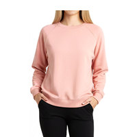 Sudadera Casual de Mujer con Cuello Redondo y Bordado, Color Sólido, 100% Algodón, Transpirable, Ecológica, Corte Regular, Manga Larga