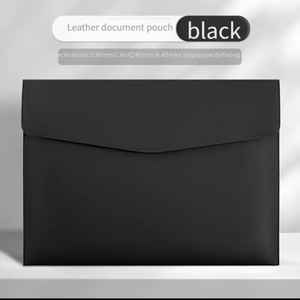 Sac de rangement en cuir véritable Vintage Faux cuir A4 pour documents, grande capacité, double couche, pour la protection des fichiers et des ordinateurs portables. - Product Image 4