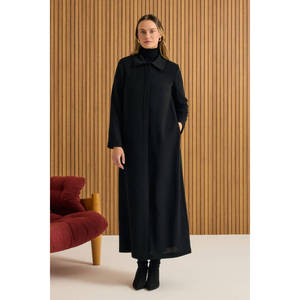 Manteau trench en cuir véritable pour femme, double boutonnage, décontracté, en laine, pour l'automne - Product Image 1