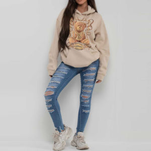 เสื้อฮู้ดแขนยาวสำหรับผู้หญิงเสื้อกีฬาแขนยาวแบบสั่งตัด - Product Image 3