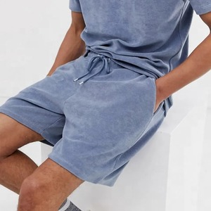 Conjunto de pantalones cortos lavados con ácido Unisex para hombre, nueva moda 100% algodón, ropa de calle, camisetas transpirables informales, función antiarrugas - Product Image 2