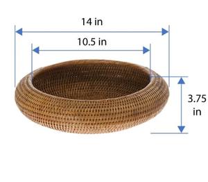 Plateau de service décoratif rond en rotin naturel de haute qualité, fait à la main, écologique, fabriqué au Vietnam - Product Image 5