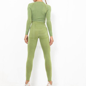 Colección 2024, conjunto de Yoga de talla grande XL para mujer, muy a la moda, estilo único, transpirable, patrón sólido, cintura, superventas - Product Image 6