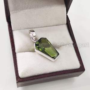 Women's Pendant Natural Peridot Gemstone August Birthstone Wedding <b>Valentine</b> <b>Gift</b> Handmade Jewelry 925 Sterling Silver Pendant - Product Image 3