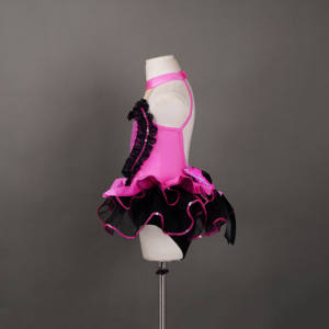 Justaucorps de danse pour filles - Noir et rose vif, body à volants en forme de cœur avec <span class=keywords><strong>jupe</strong></span> <span class=keywords><strong>tutu</strong></span> en tulle pour les spectacles de danse - Product Image 4