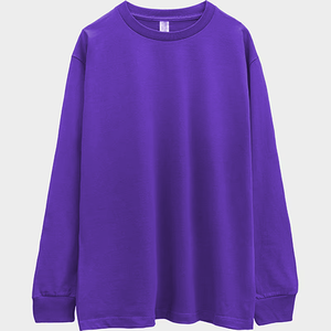 Camiseta de manga larga de color sólido unisex, Camiseta de cuello redondo liso, ropa de calle esencial 2025 - Product Image 5