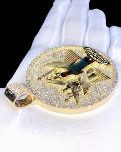 Collar con Colgante Hip Hop de Plata de Ley 925 con Microincrustaciones Grandes, Chapado en Oro Brillante para Hombre y Mujer, Diamante Moissanita, Gran Venta - Product Image 3