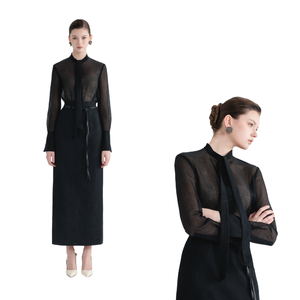 Blouses Pour Femmes Haute Qualité De Luxe ESBER À MANCHES LONGUES PLUME BLOUSE Boîtes Emballage Durable Mode Professionnel Usine - Product Image 1