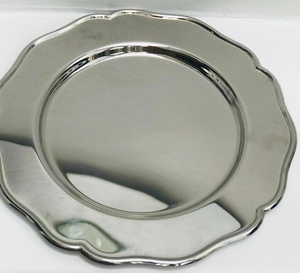 Plato Base Redondo de Acero Inoxidable Pulido Martillado Ecológico de Primera Calidad para Cocina, Diseño Clásico para Bodas, 50 Piezas - Product Image 3