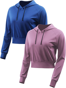 Wholesale High Quality Women Crop Gym Hoodie Casual Wear Comfortable New fashion OEM crop gym hoodie with Customized Size Logo - Product Image 4