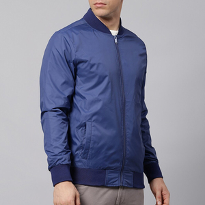 Lightweight Plus Size Men's Bomber Jacket Stand Collar Front Logo Solid Color Breathable Winter Wear Customized Color & Size - Product Image 3