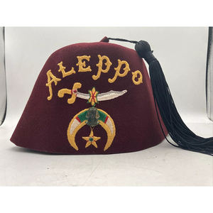 Shriners Fez <b>Hat</b> Vintage Tassel <b>Pin</b> Mason Masonic Maroon Gold Freemasons Masonic <b>Hat</b> High Quality Custom Best Sale Hot Fezz - Product Image 1