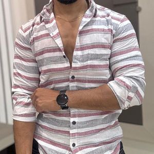 100% Cotton Satin Casual Breathable <b>Shirt</b> for Men's Highest Quality Quick Dry with Horn Button Closure <b>Cheap</b> Price Wholesale - Product Image 1
