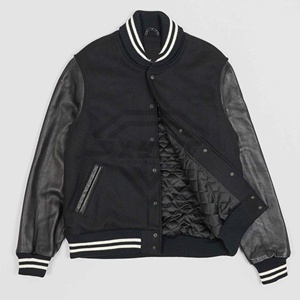 Nuevo logotipo personalizado parches bordados a prueba de viento Letterman béisbol cuero manga lana cuerpo bombardero poliéster Varsity chaqueta - Product Image 2