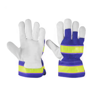 Venta al por mayor de fábrica Guantes de seguridad laboral industrial de cuero de vaca de doble palma Protección de trabajo de soldadura al aire libre mejorada 2025 - Product Image 4